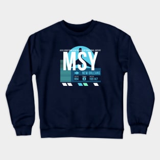 New Orleans (MSY) Airport // Sunset Baggage Tag Crewneck Sweatshirt